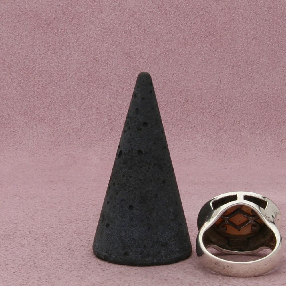 sterling silver marcasite studded mother of pearl ring size 7.75 - Picture 5 of 5